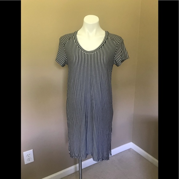 Michael Stars French Terry Stripe Sweatshirt Dress - Picture 1 of 5